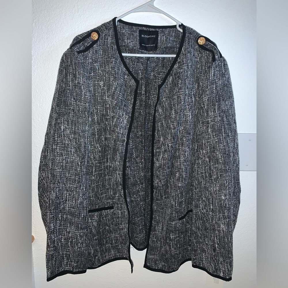 BloomChic Black and White Tweed Blazer